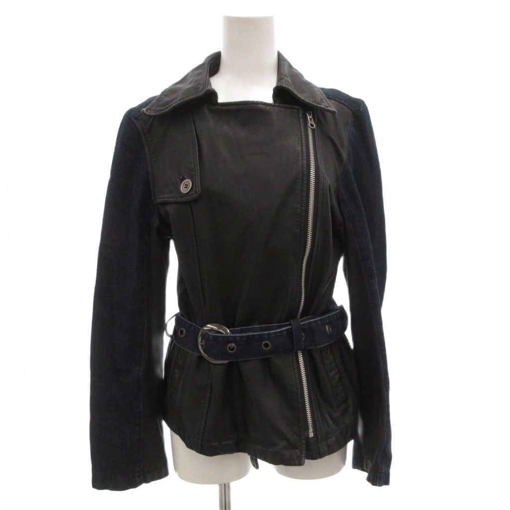 希少 美品 Y's ライダースジャケット レザー ウール 切り替え ブラック 希少 美品 Y's ライダースジャケット レザー ウール 切り替え ブラック