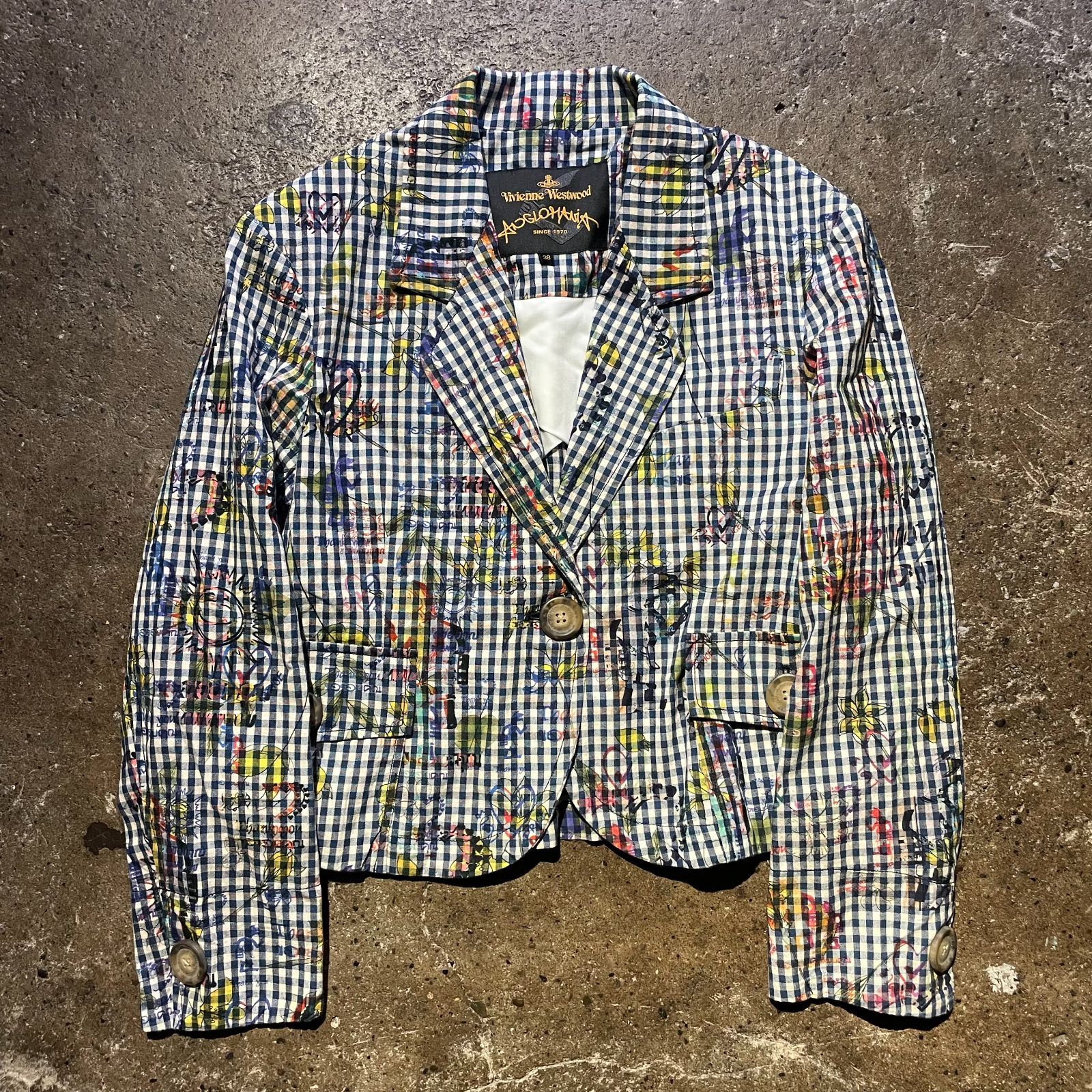 Vivienne Westwood アングロマニア チェック柄ジャケット M ヴィヴィアンウエストウッドアングロマニアベロアチェックジャケット