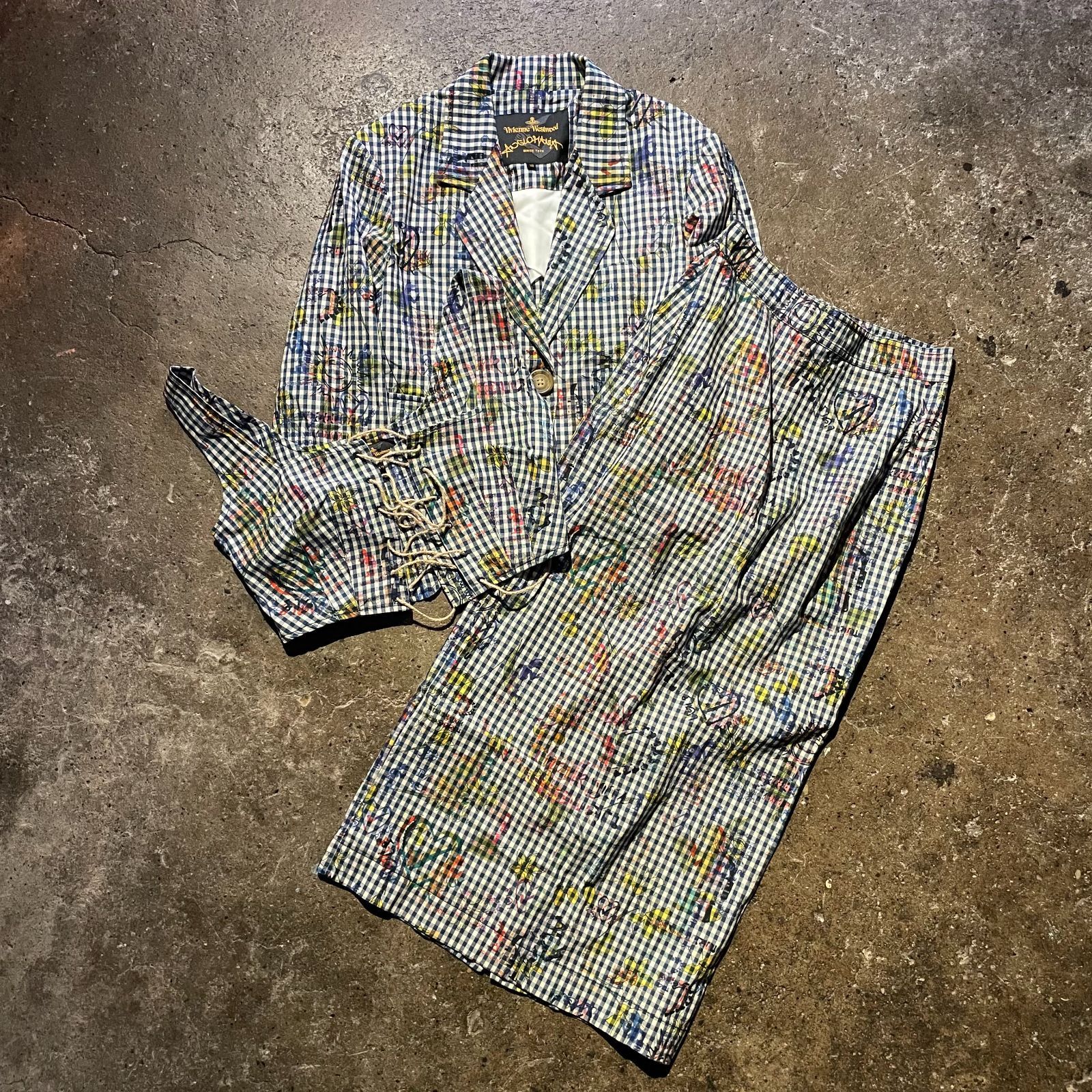 Vivienne Westwood アングロマニア チェック柄ジャケット M ヴィヴィアンウエストウッドアングロマニアベロアチェックジャケット