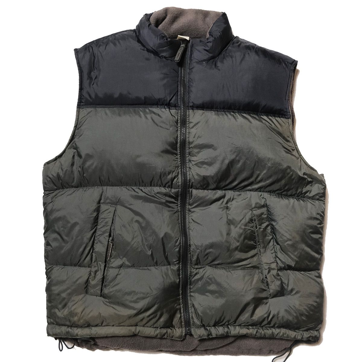 90's オールドネイビー ナイロン フリース リバーシブル ダウンベスト