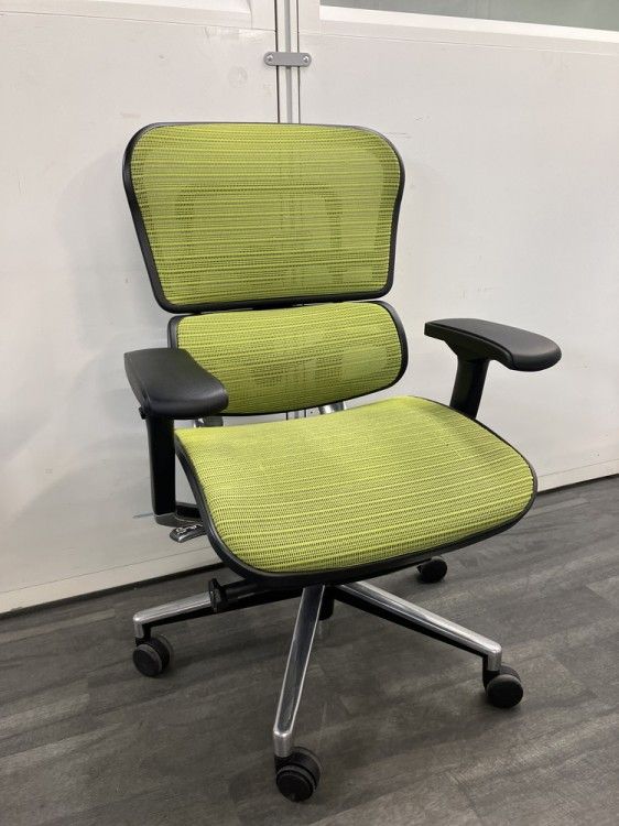 品 エルゴヒューマン 可動肘付ベーシックチェア EH-LAM KMD-34 グリーン