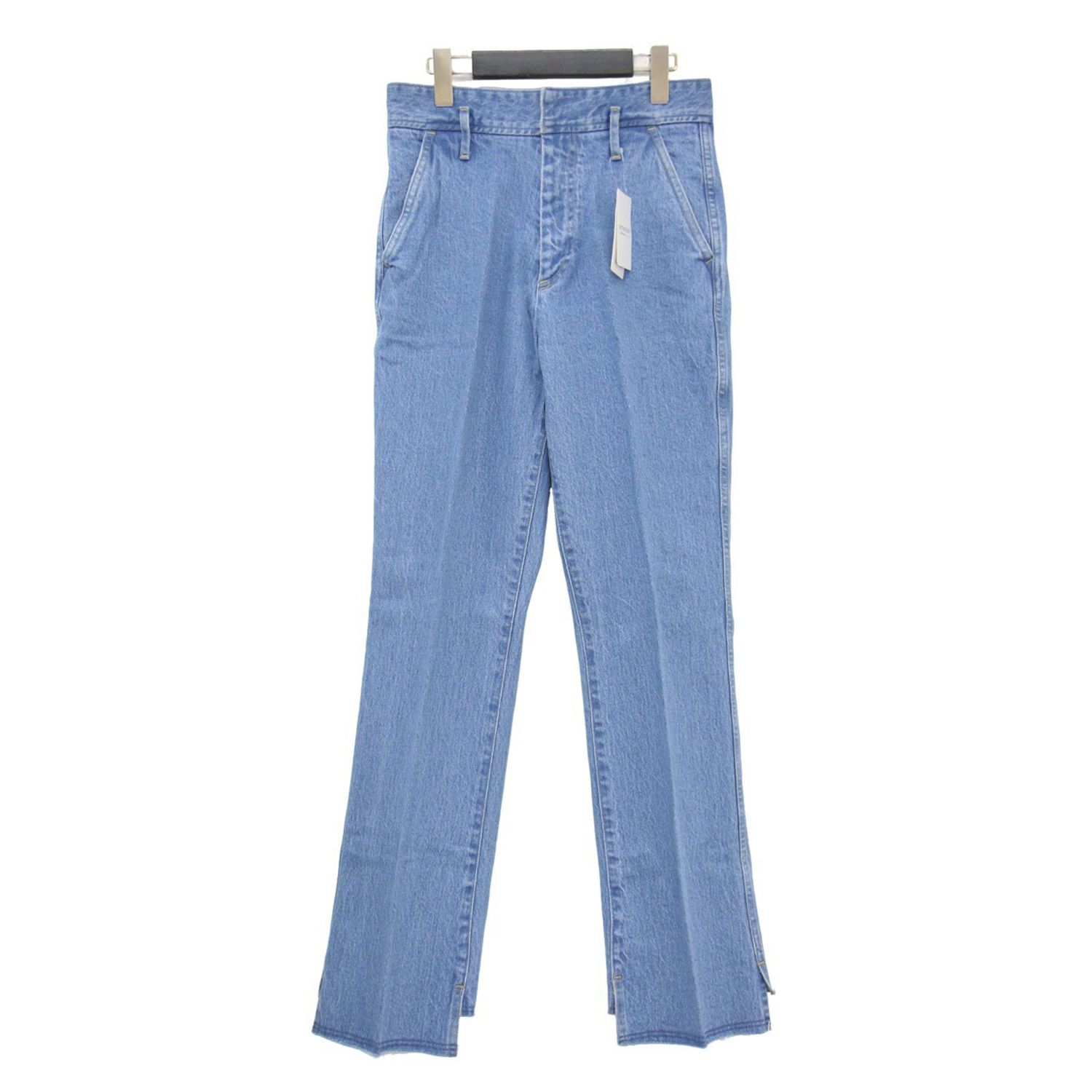 Spick-Span スピックアンドスパン パンツ ブルー サイズ 29 L 5 1 2 21春夏 セミフ スリット デニム パンツ BEAUTY-LINE ハイウエスト カットオフ コットン ボトムス ジーンズ レディース