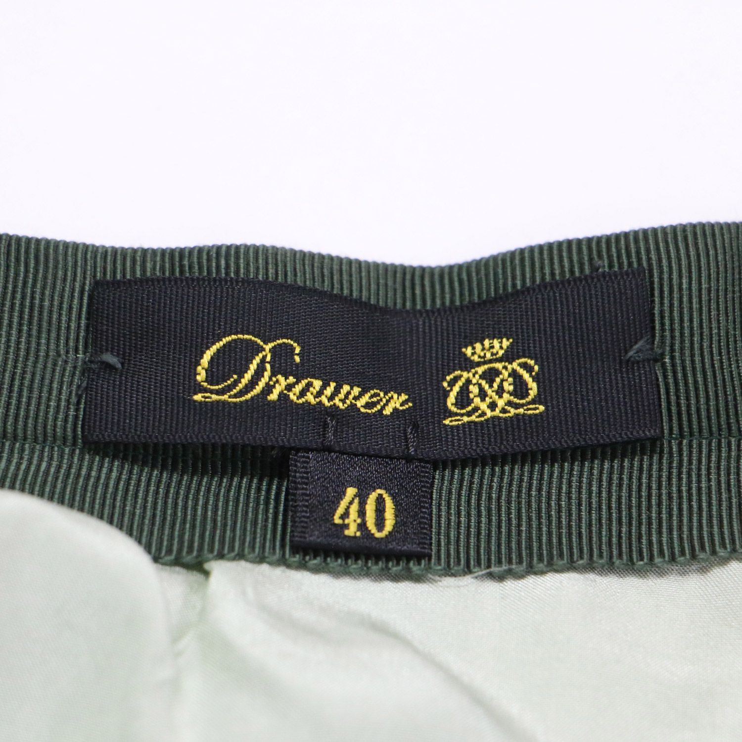 即買い必須！ DRAWER ドゥロワー スカート グリーン系 サイズ 40 L プリント プリーツ スカート ミディ丈 フ 総柄 ボトムス レディース