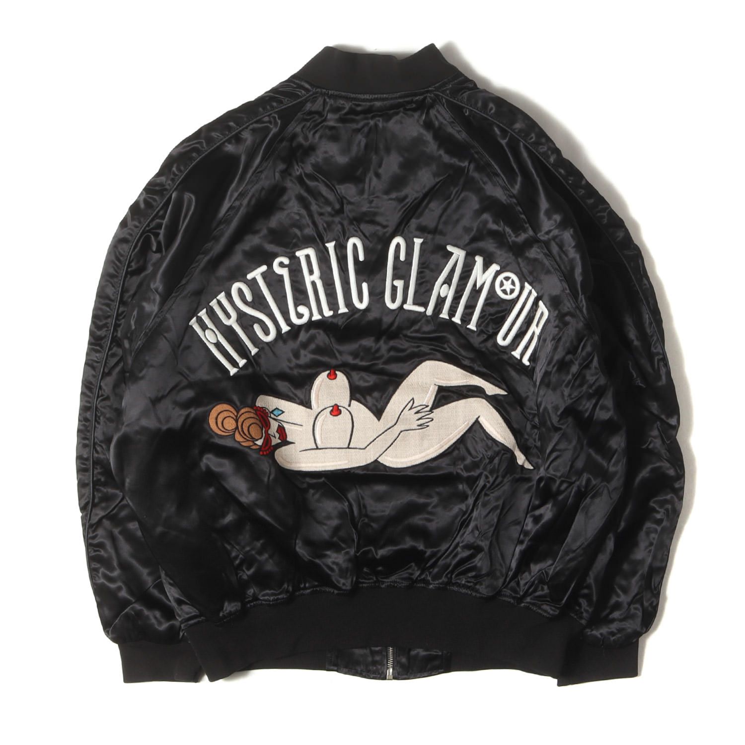 HYSTERIC GLAMOUR ヒステリックグラマー ジャケット ブラック 黒 サイズ L MISS HYSTERIC 刺繍 スカジャン 02193AB17 アウター ブルゾン 上着 メンズ