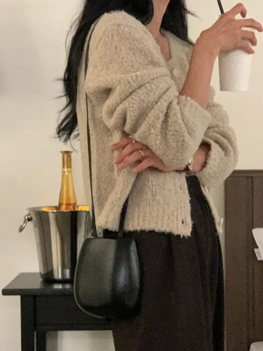 ハイクオリティ タグ bergamot ベルガモット パウンド カーディガン _ ベージュ