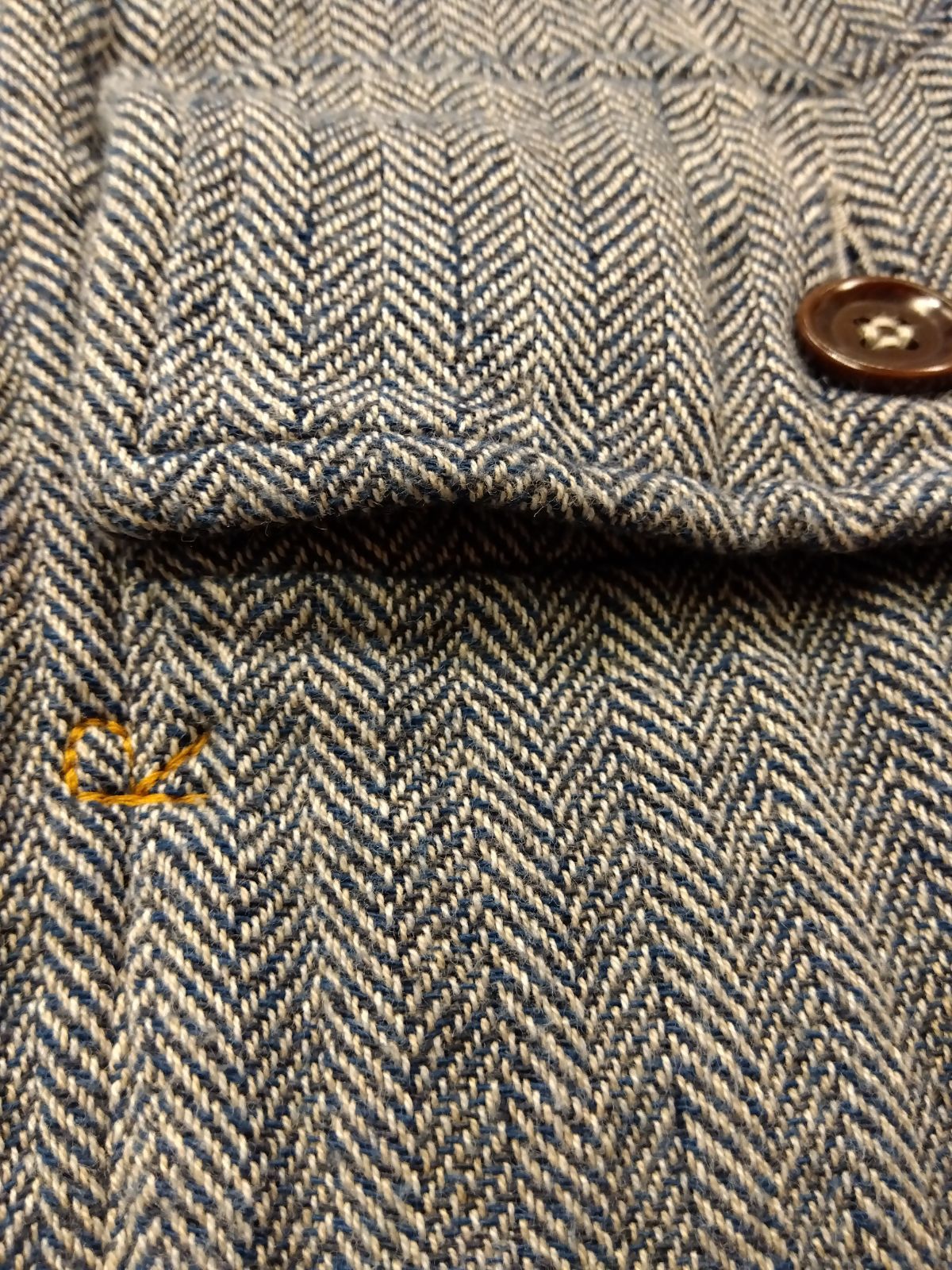 趣味 M24 45R フォーティーファイブアール インド二重織908シャツミリタリーオール 軽量コットンやわらかジャケット ネイビー系ヘリンボン サイズ3 大人カジュアル お洒落な