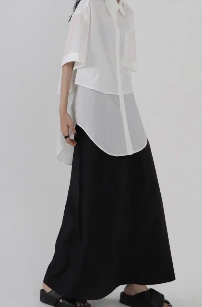 トリミングバード ダブル レイヤード ハーフ シャツ