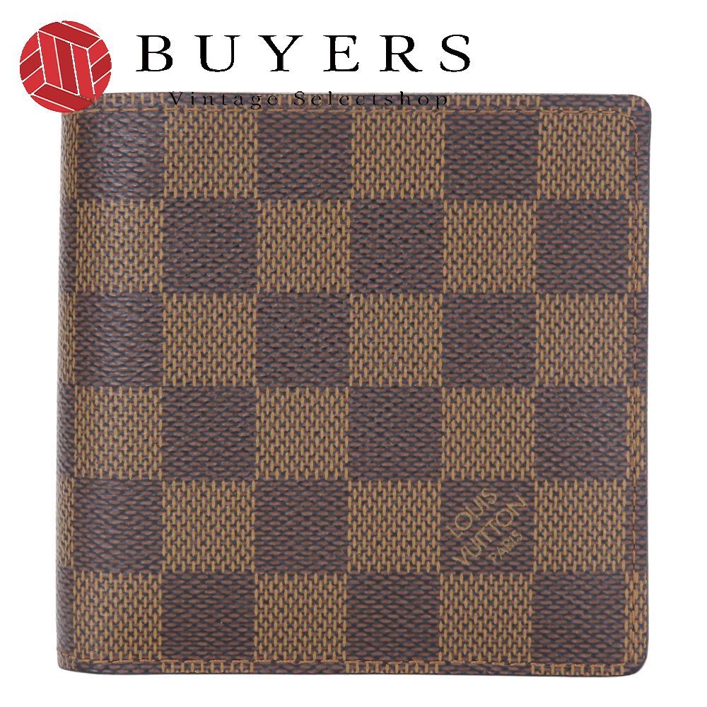 ルイ ヴィトン 二つ折り財布 ポルトビエカルトクレディモネ N61665 ダミエ エベヌ ブラウン 小物 メンズ 男性 LOUIS VUITTON