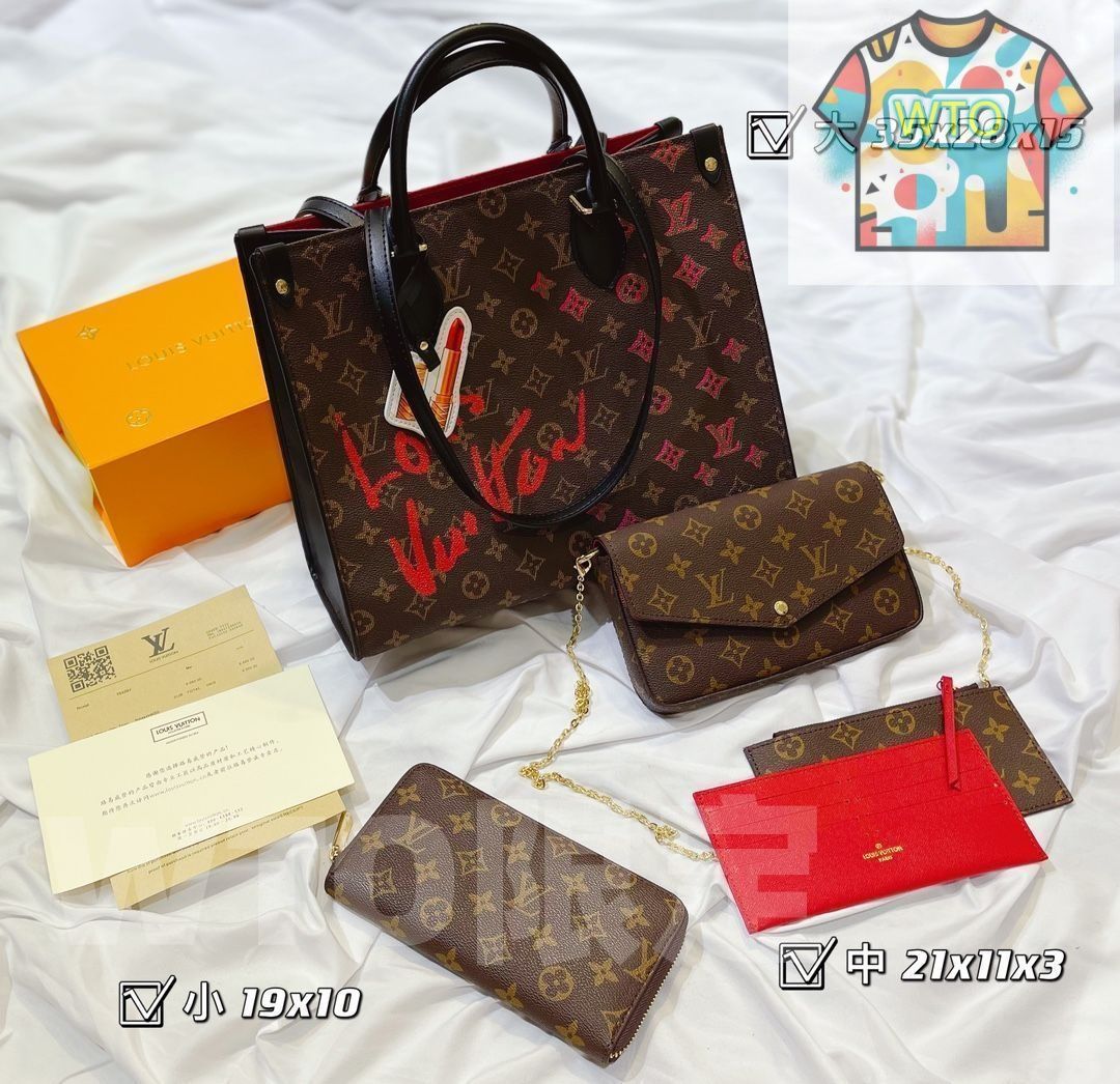 LOUIS VUITTON ルイヴィトン ショルダーバッグ ハンドバッグ 財布 3点セット オンザゴー MM｜ ｜
