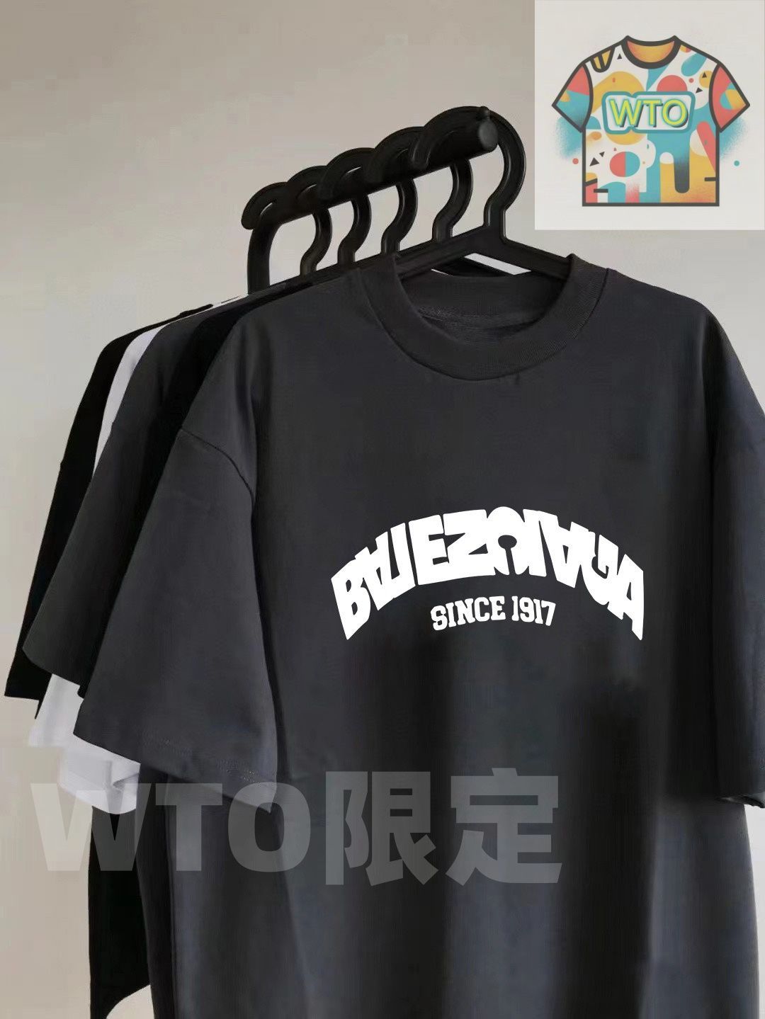 この半袖はバレンシアガの最 で と同期のデザインです 倒標字母のプリントが目を引き ユニークでファッション感たっぷりです WTO輸入1