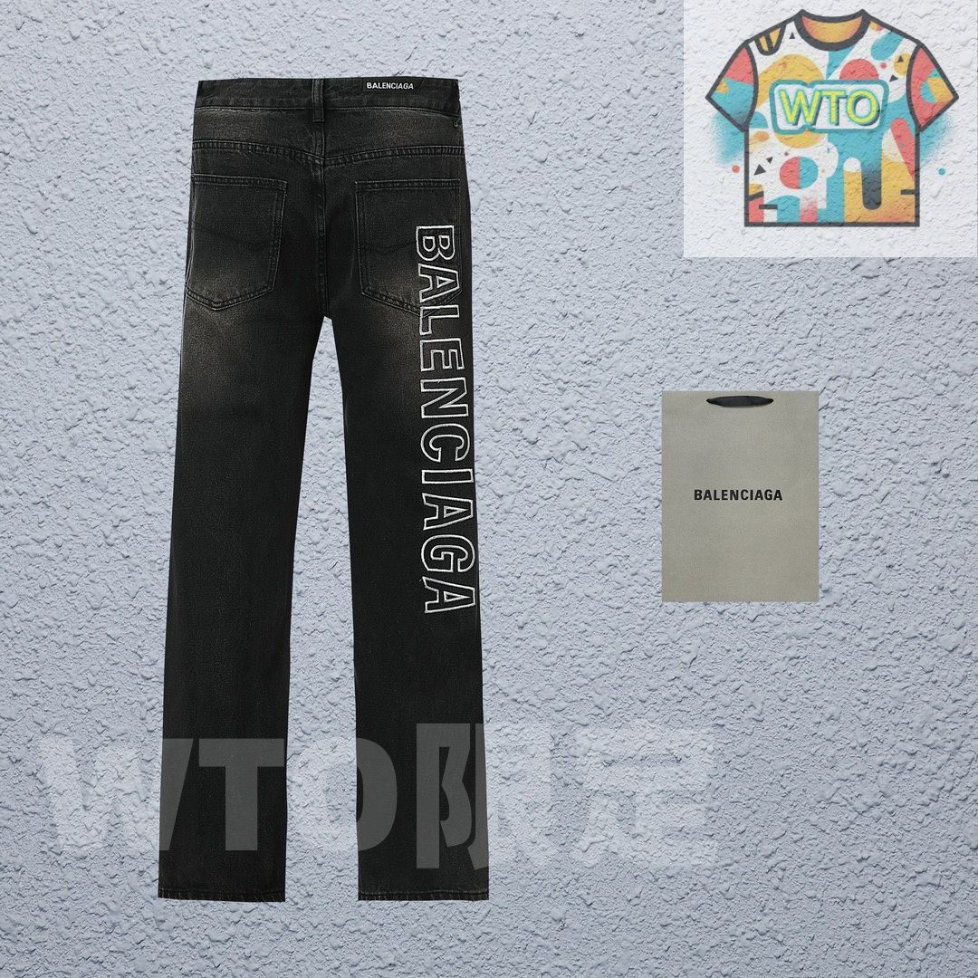 スタイル チューリッヒ家の BAL 刺繍入り水洗いデニムパンツ WTO輸入1