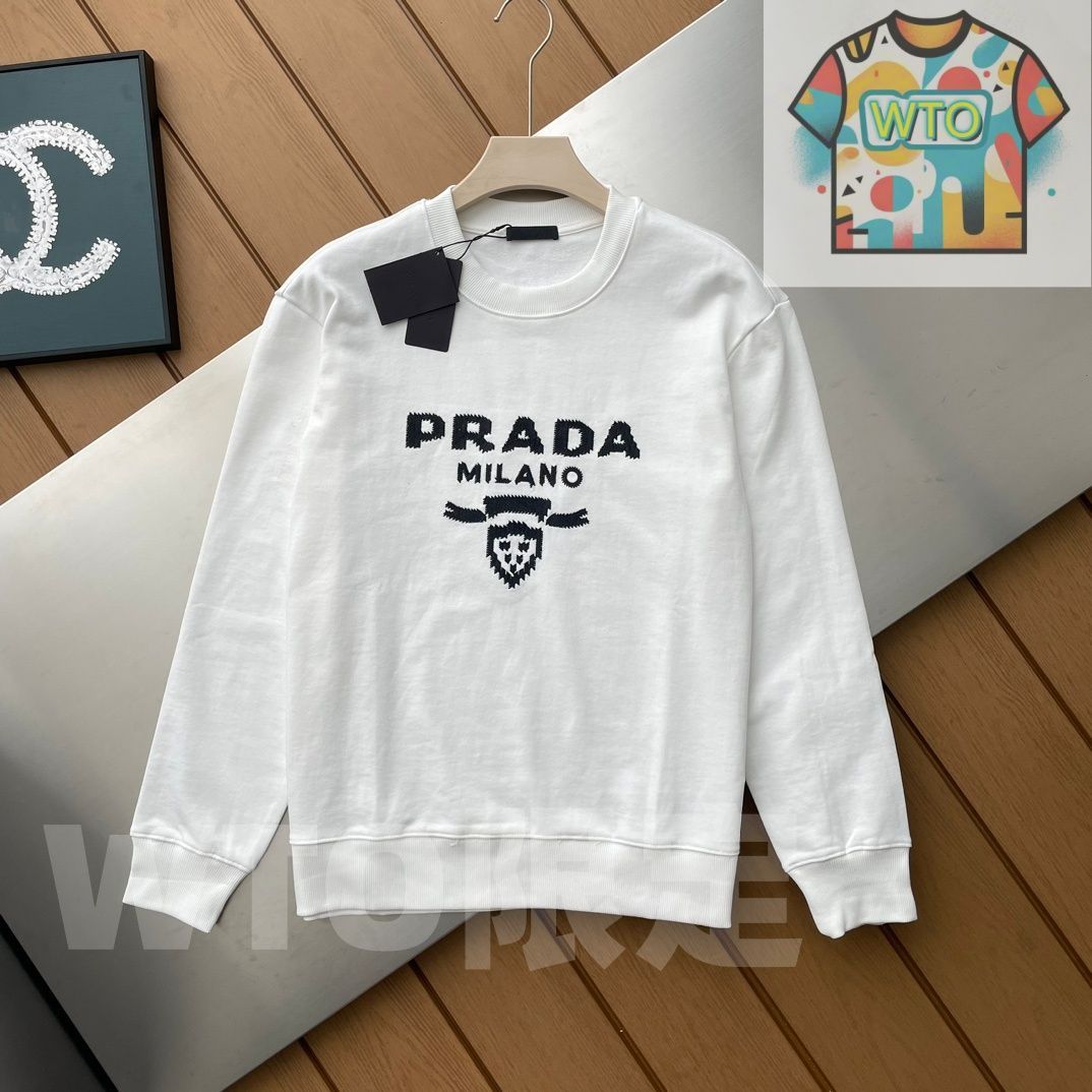 PRADA プラダ 秋冬の最新 の立体刺繍丸首セーター -WTO輸入1