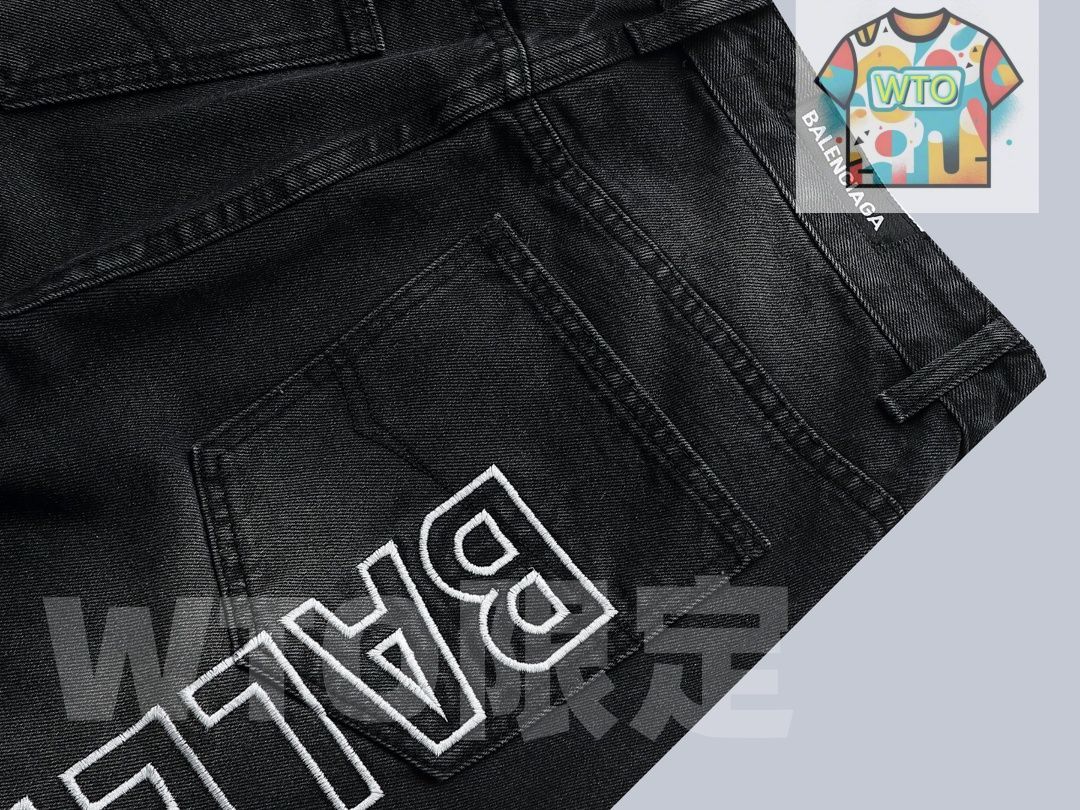 スタイル チューリッヒ家の BAL 刺繍入り水洗いデニムパンツ WTO輸入1