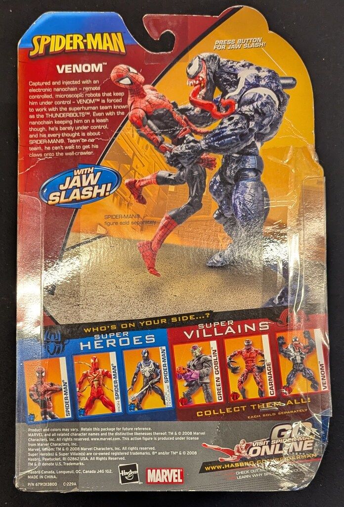 HASBRO SUPER VENOM WITH JAW SLASH! 6インチ