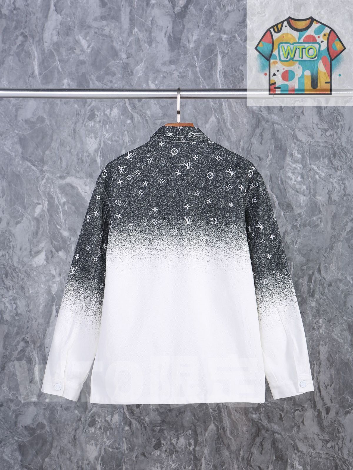 ルイ ヴィトン Louis Vuitton LV S の満遍なくプリントされた星空グラデーションジーンズジャケット モーラントの着用モデルと同じデザイン WTO輸入1