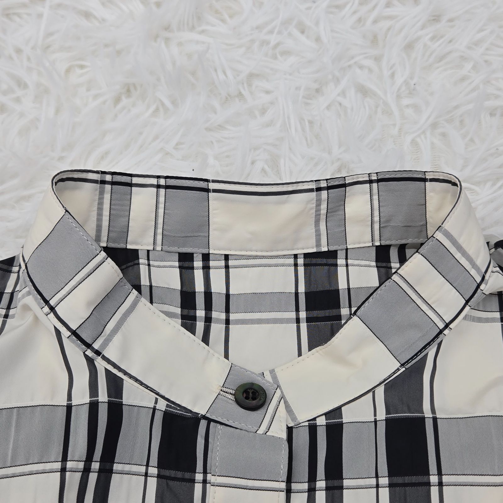 ルフィル メモリータフタチェックブラウス