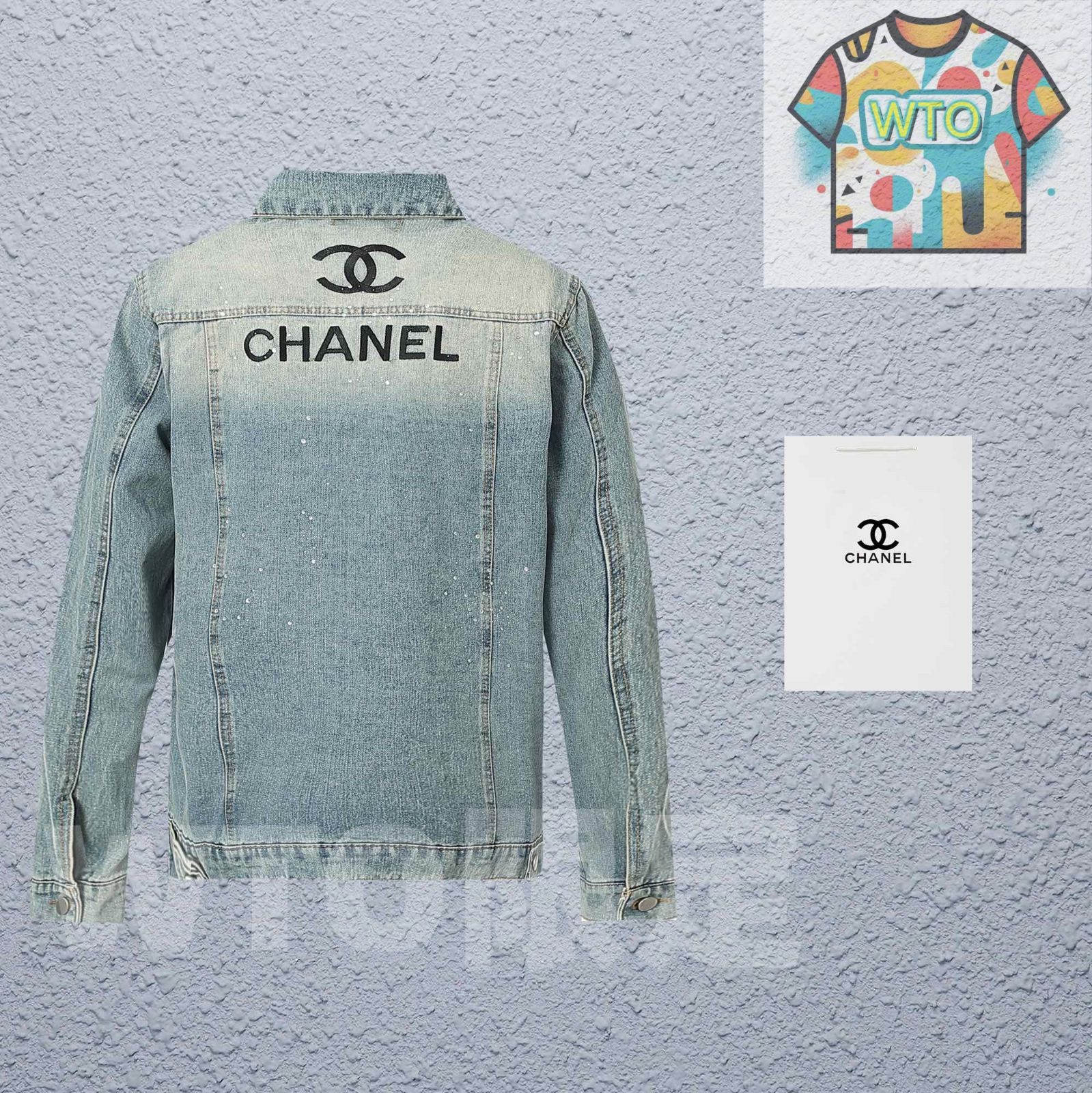 スタイル シャネル CHANEL のホットジュエル付きジーンズジャケット WTO輸入1