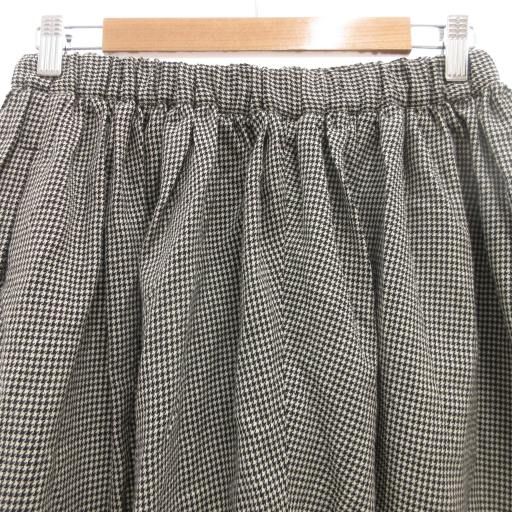  ブラックコムデギャルソン BLACK COMME des GARCONS イージーサルエルパンツ クロップド XS ウール 千鳥格子柄 ギャザー 黒 ブラック 白 ホワイト 1 F P 019 GV GY 19 サルエルパンツ パンツ