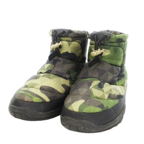 ザノースフェイス THE NORTH FACE NUPTSE BOOTIE WP IV SHORT スノーブーツ ヌプシブーティー 防水透湿 カモフラ 迷彩柄 ロゴ アウトドア 25cm 緑 グリーン NF51586 MN13 GY01