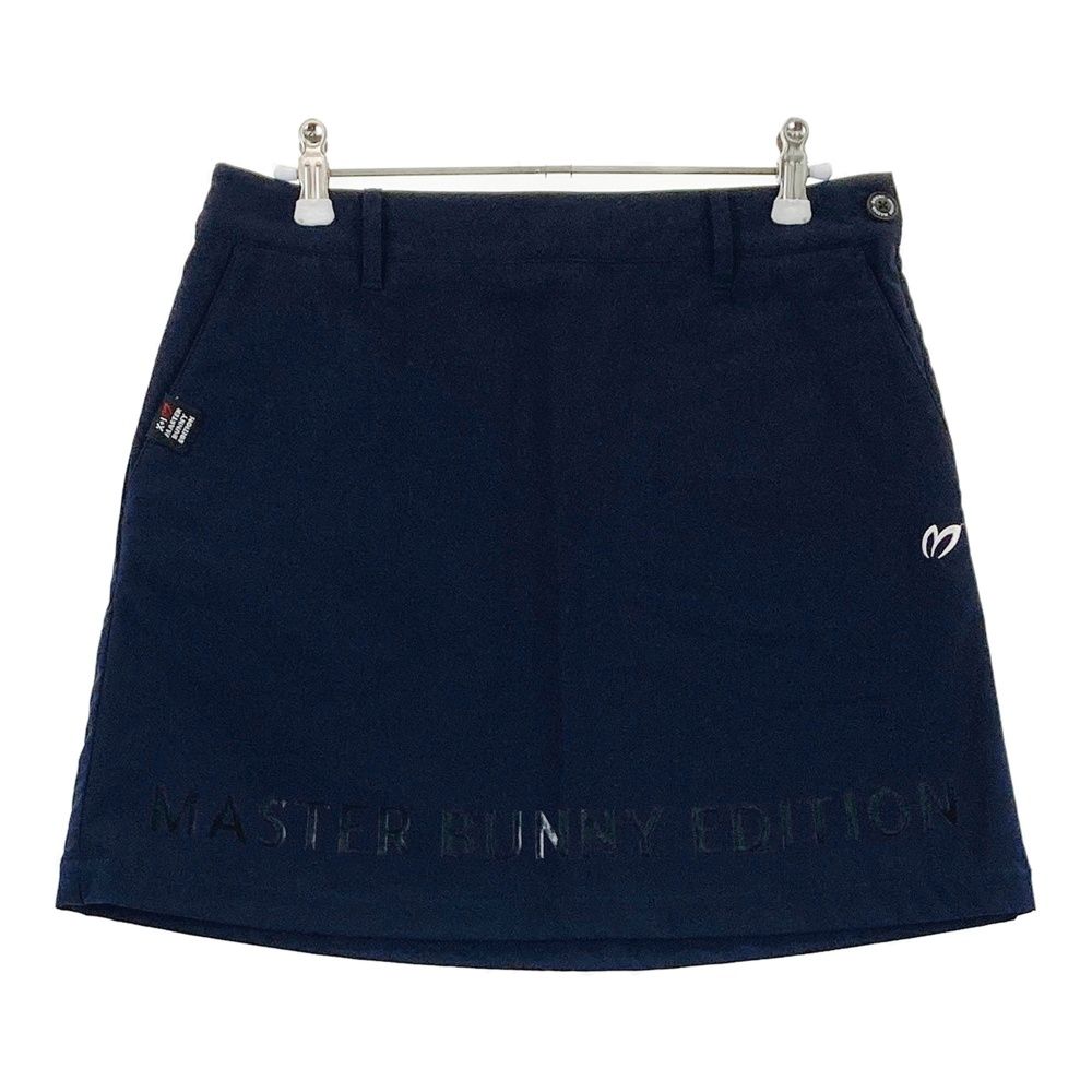 サイズ 1 MASTER BUNNY EDITION マスターバニーエディション ストレッチ ナイロンスカート 裾ロゴ ネイビー系 240101500363 ゴルフウェア レディース ストスト