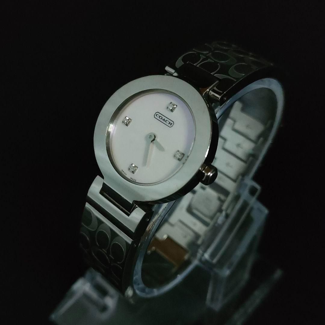 694-5 COACH コーチ シグネチャー シェル 文字盤 4Pダイヤ レディース lady s 女性 腕時計 クォーツ quartz