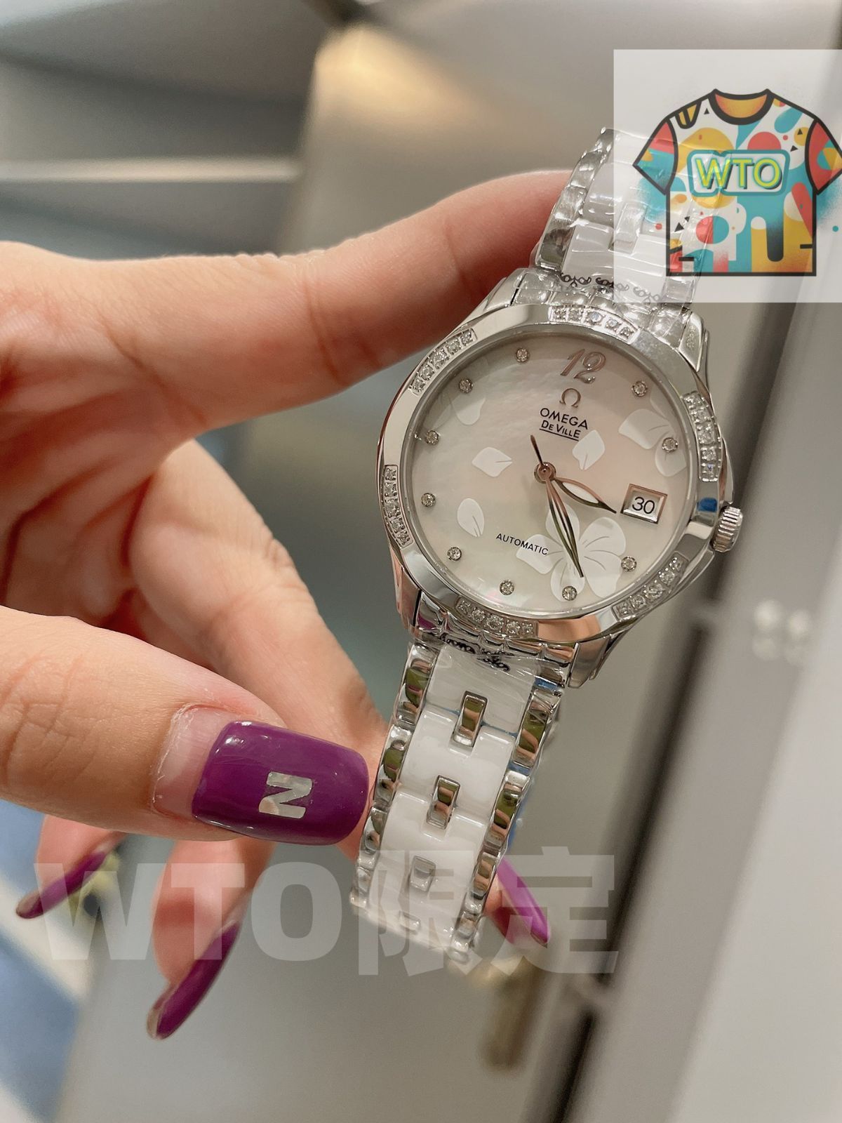 今日 Omega オメガ 人体工学設計の弧状セラミック スチール混合ブレスレットを採用-WTO輸入2