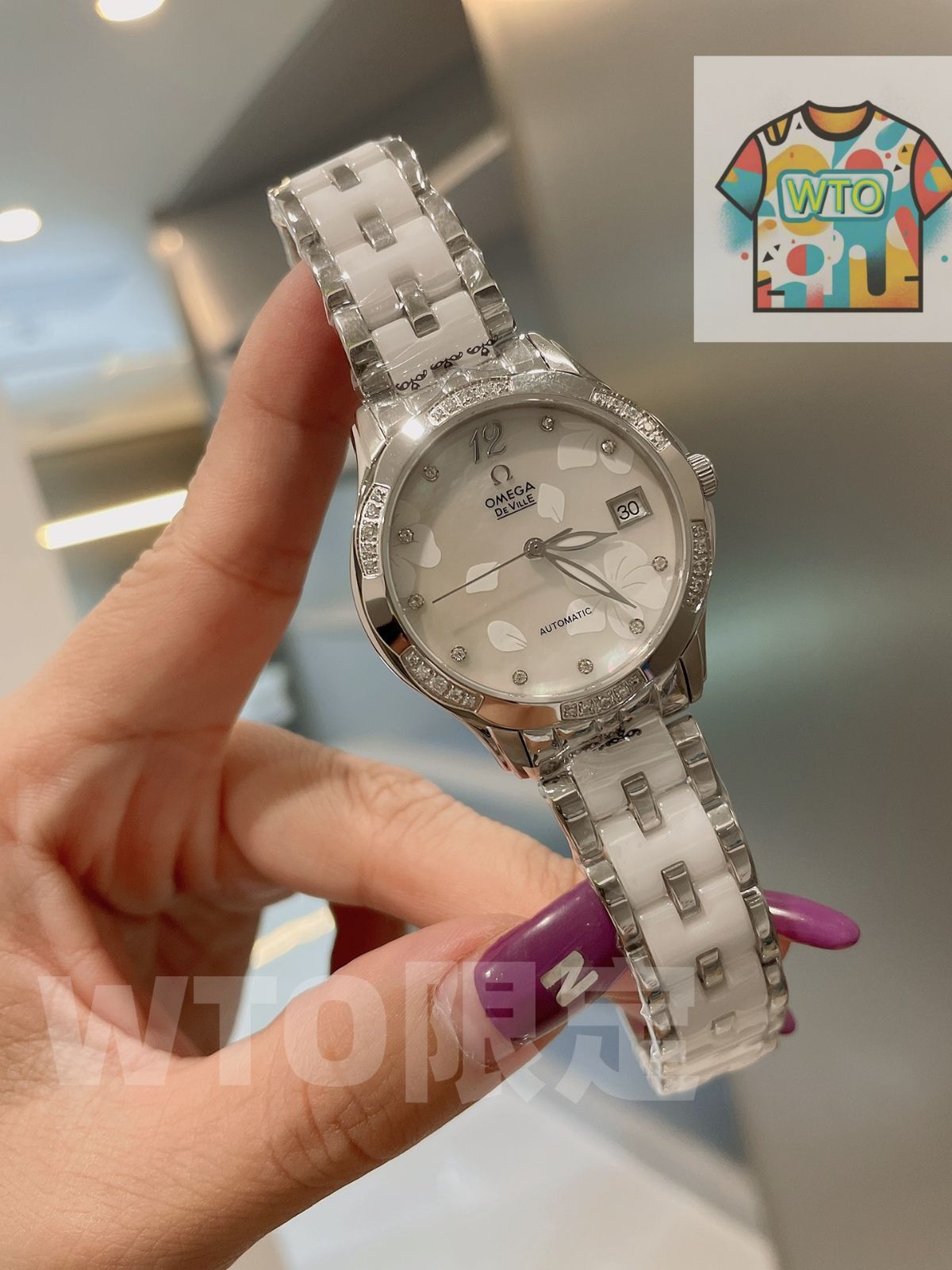 オメガ 人体工学設計の弧状セラミック