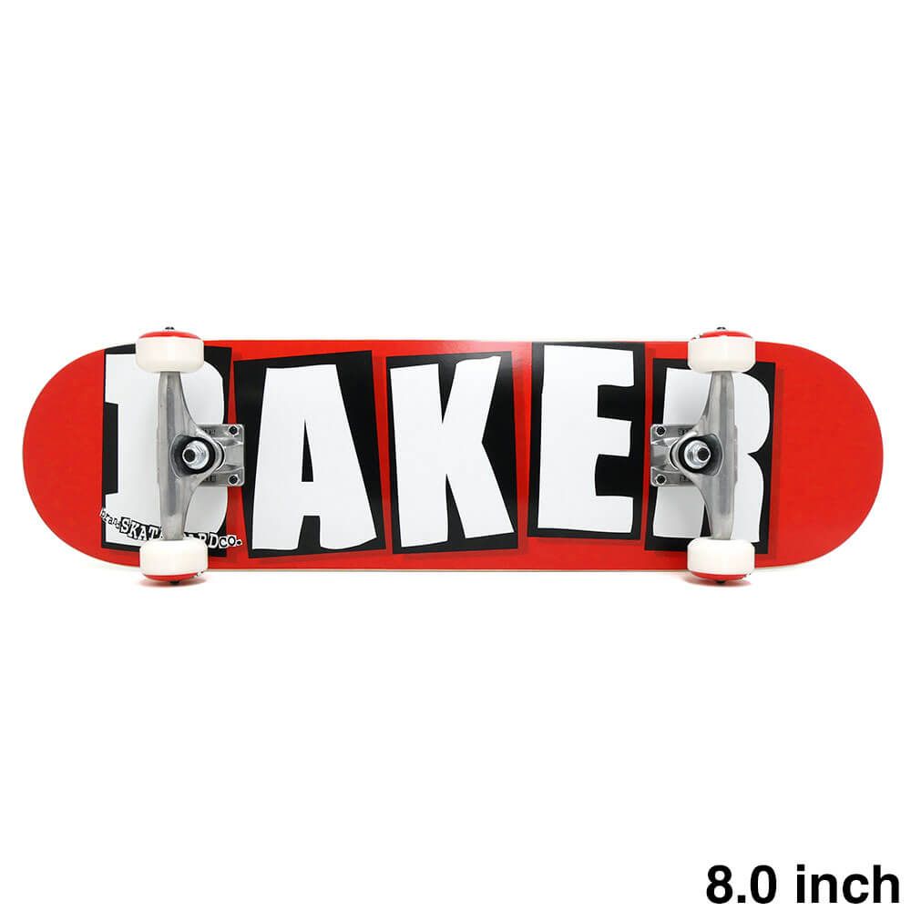 防水ケース付き BAKER ベイカー コンプリートセット スケートボード完成品 BRAND LOGO RED WHITE 8.0 スケートボード スケボー