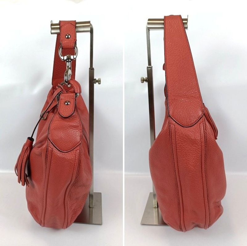 COACH ホーボー ミニシグネチャー ハーフムーン y2k ワンショルダー 美品 COACH コーチ ワンショルダーバッグ シボ革 レザー レッド系