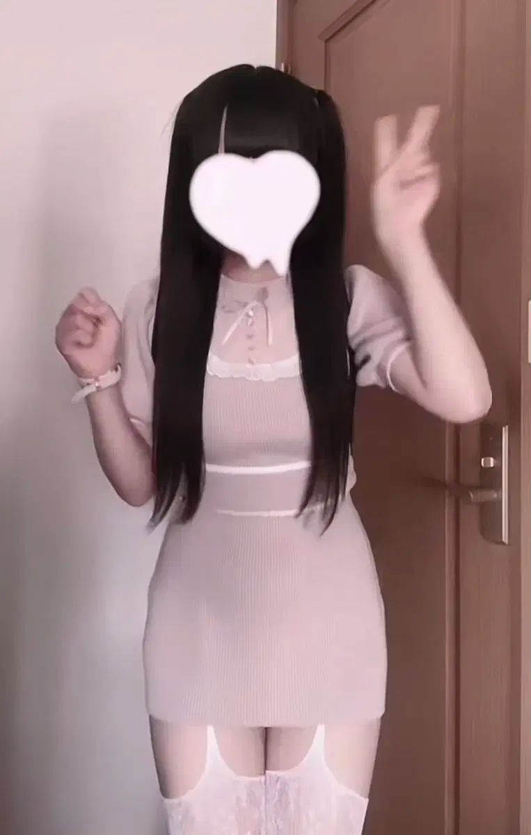 PIUM チュール フリル ドーリー ニット ONE PIECE ピンク LIZ LISA EBLIN リップサービス スナ系