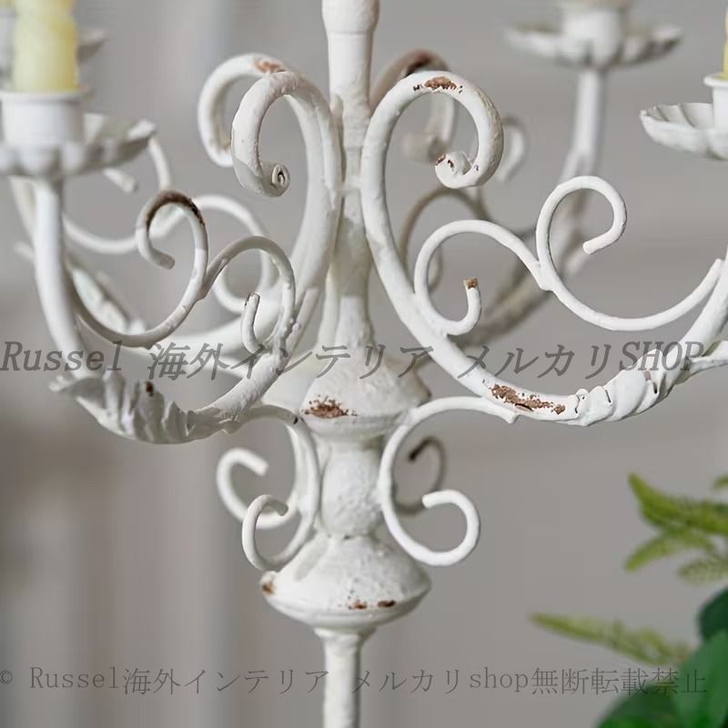  キャンドル ホルダー 5本腕 ヴィンテージ調 ドラマティック おしゃれ かわいい インテリア 燭台 ロウソク 立て 蠟燭 スタンド ディナー パーティー ウェディング デコレーション 結婚式 白 ホワイト キャンドル キャンドルホルダー インテリア 生活道具