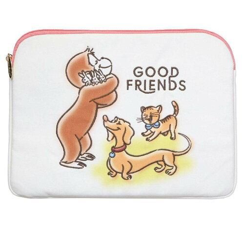 5営業日で発送 丸眞 おさるのジョージ グッドフレンズ タブレットケース マルチポーチ マルチケース 4765035600 入数 3