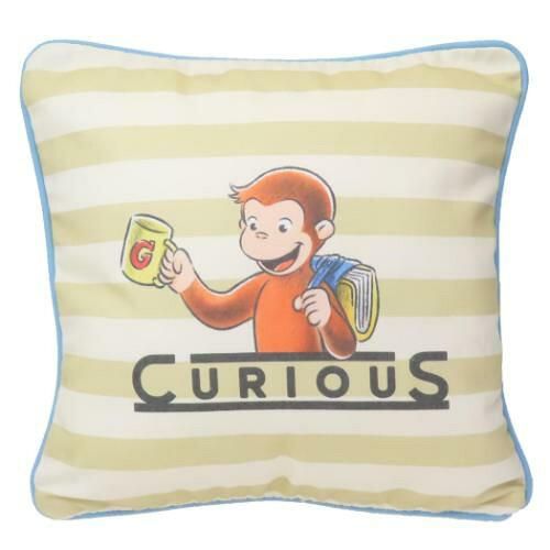 5営業日で発送 丸眞 おさるのジョージ ブルーラインボーダー クッション 4765034000 入数 3