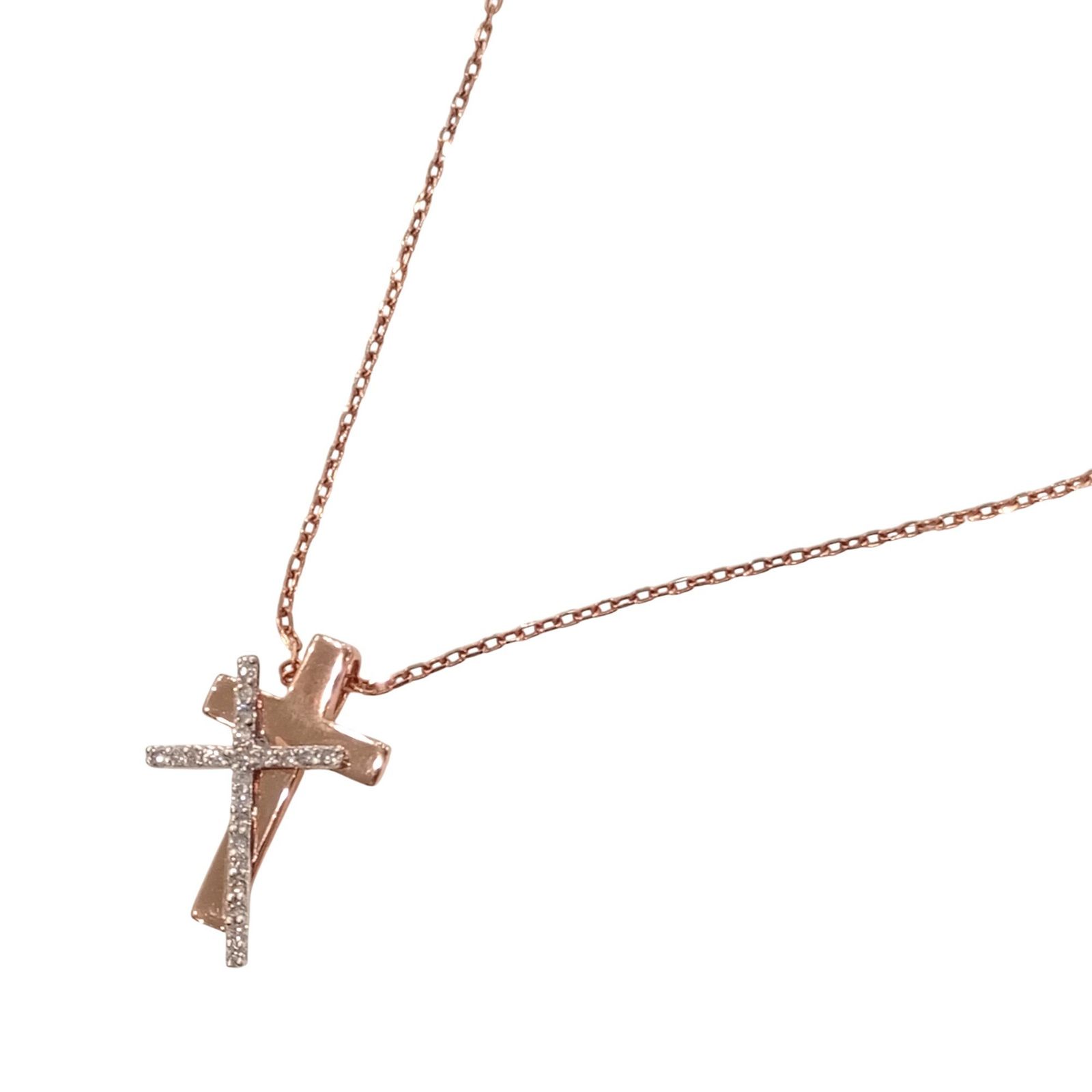 K 10 クロス ネックレス 総重量 1 97 g ゴールド GOLD メレD ダイヤ 0 09 ct ダイヤモンド JA 25325