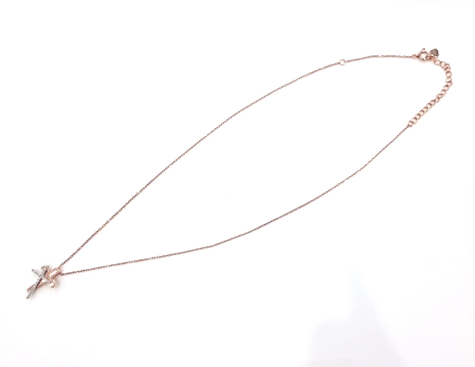 K 10 クロス ネックレス 総重量 1.97 g ゴールド GOLD メレD ダイヤ 0.09 ct ダイヤモンド JA-25325