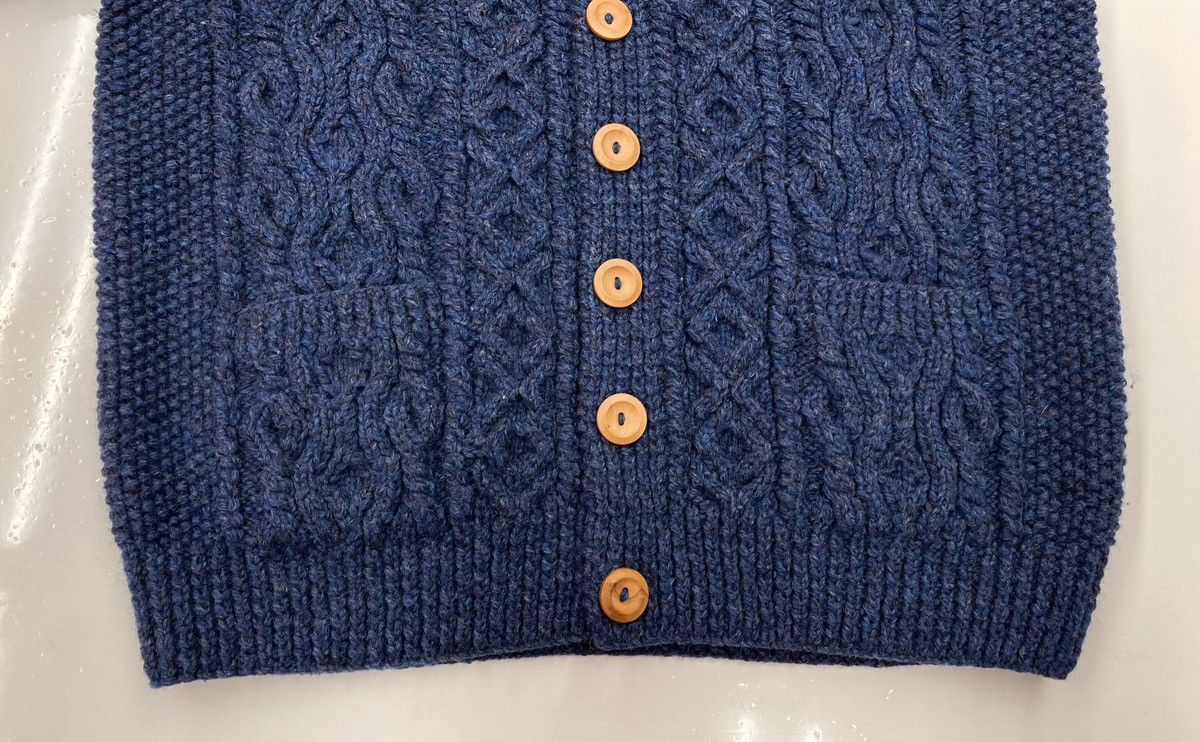 Inverallan ネイビー ケーブルニットカーディガン　L INVERALLAN（インバーアラン）3a Lumber Cardigan（3aランバー