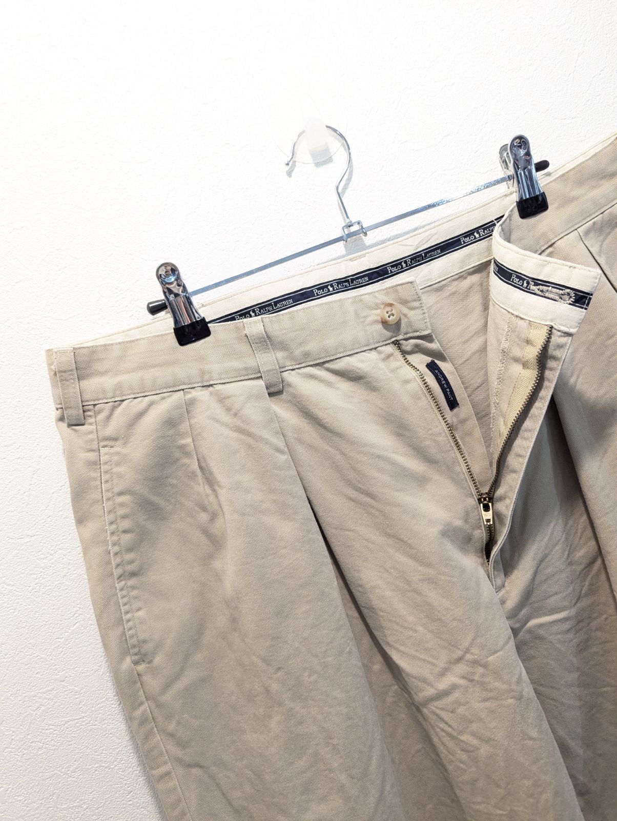 ポロラルフローレン アンドリュー タックチノパン W38L30 ベージュ 中古・古着通販】POLO RALPH LAUREN (ポロ・ラルフローレン) チノパン