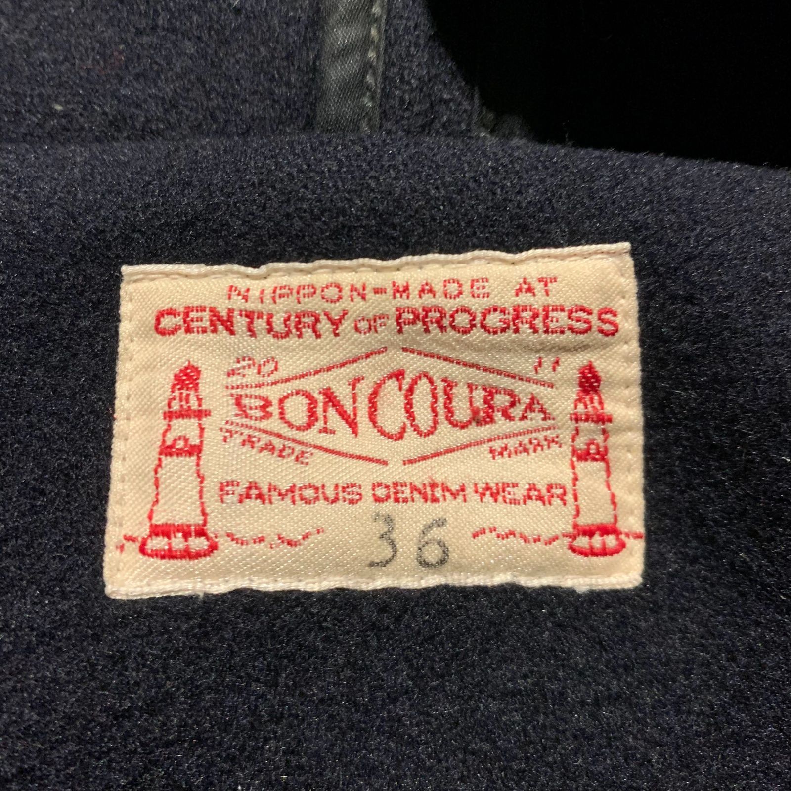 BONCOURA DUFFLE COAT ネイビー 36 ボンクラ ダッフルコート - メルカリ