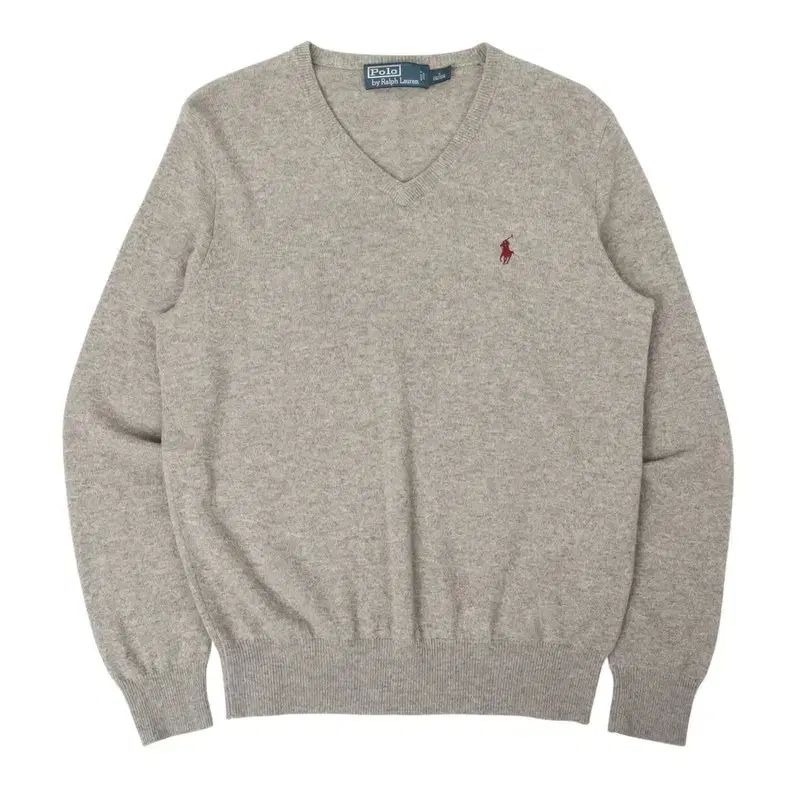 ポロ ラルフローレン グレー メリノウール Vネック ニット