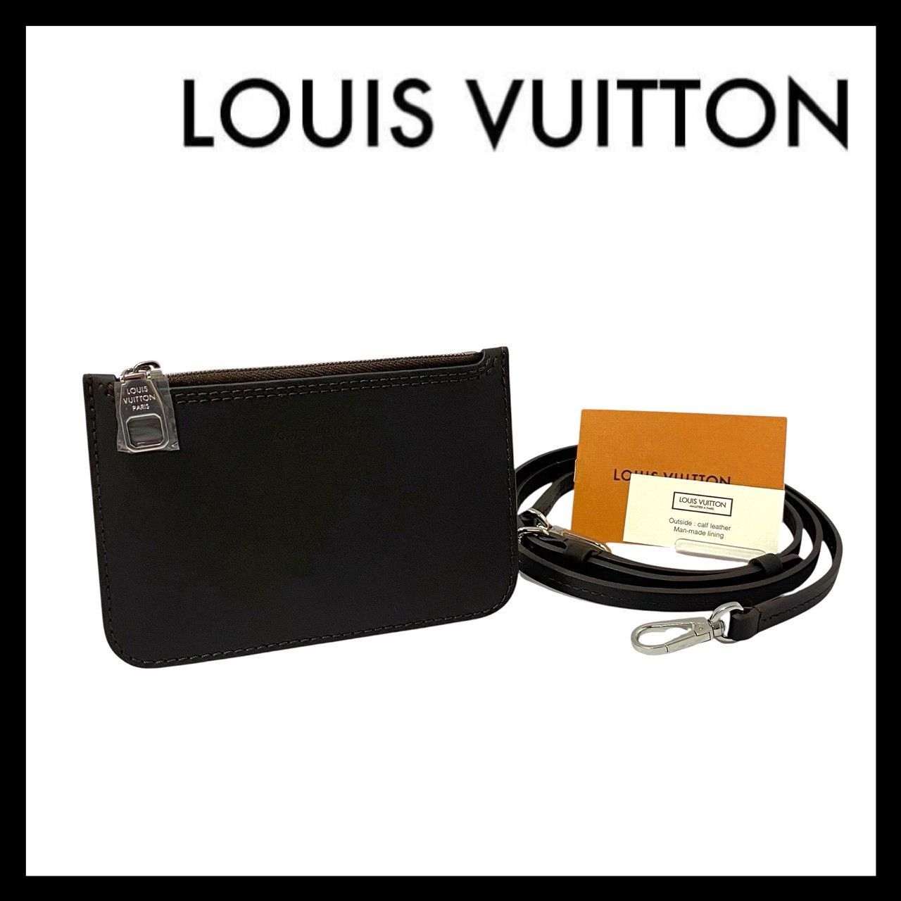 LOUIS VUITTON ヒナ用 ポーチ ショルダー紐 レザー ダークブラウン 茶 ルイ ヴィトン マヒナ M-359