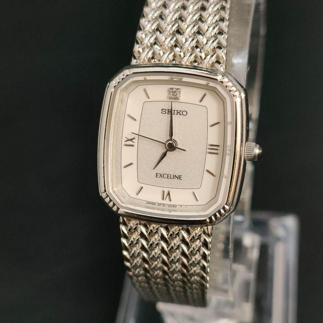 793-14 SEIKO セイコー エクセリーヌ ホワイト シルバー クォーツ 電池式 quartz レディース lady s 女性 watch ウォッチ スクエア square ステンレス 3 F 31-5 A 30