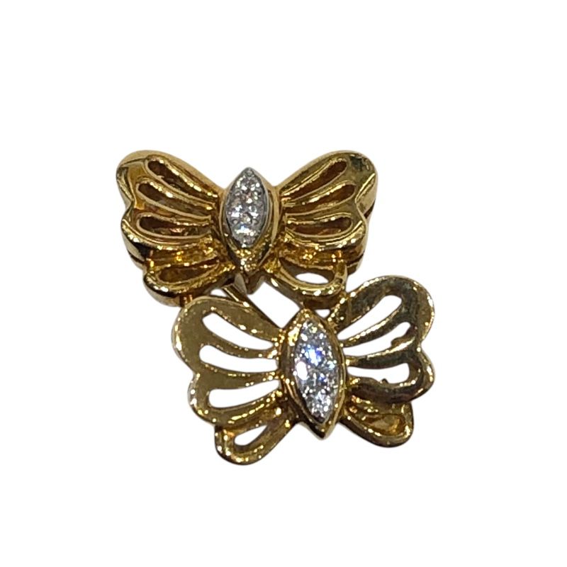 ティファニー TIFFANY＆CO バタフライブローチ ゴールド K18 Pt950 ジュエリー