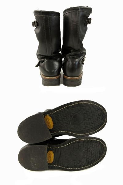 95，Chippewaチペワ　黒タグPT91 エンジニアブーツ　8E 26cm チペワ CHIPPEWA 90s 黒タグ PT91 エンジニアブーツ レザー ブラック