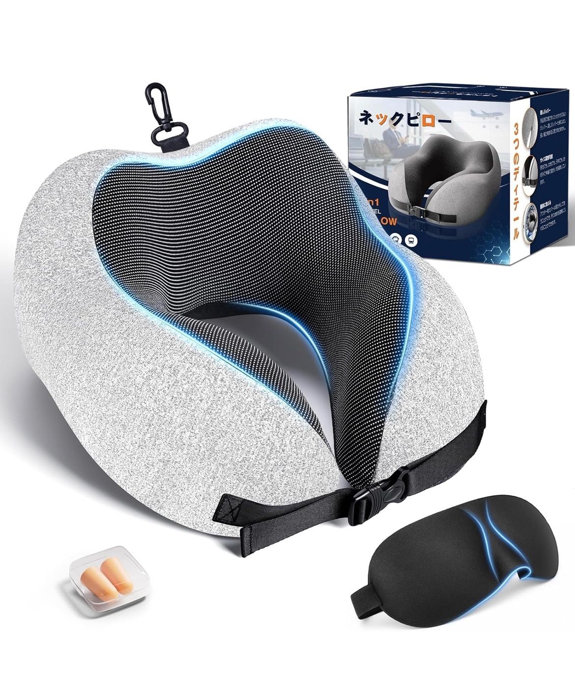 グレー 人間工学デザイン枕 グレー 人間工学デザイン枕