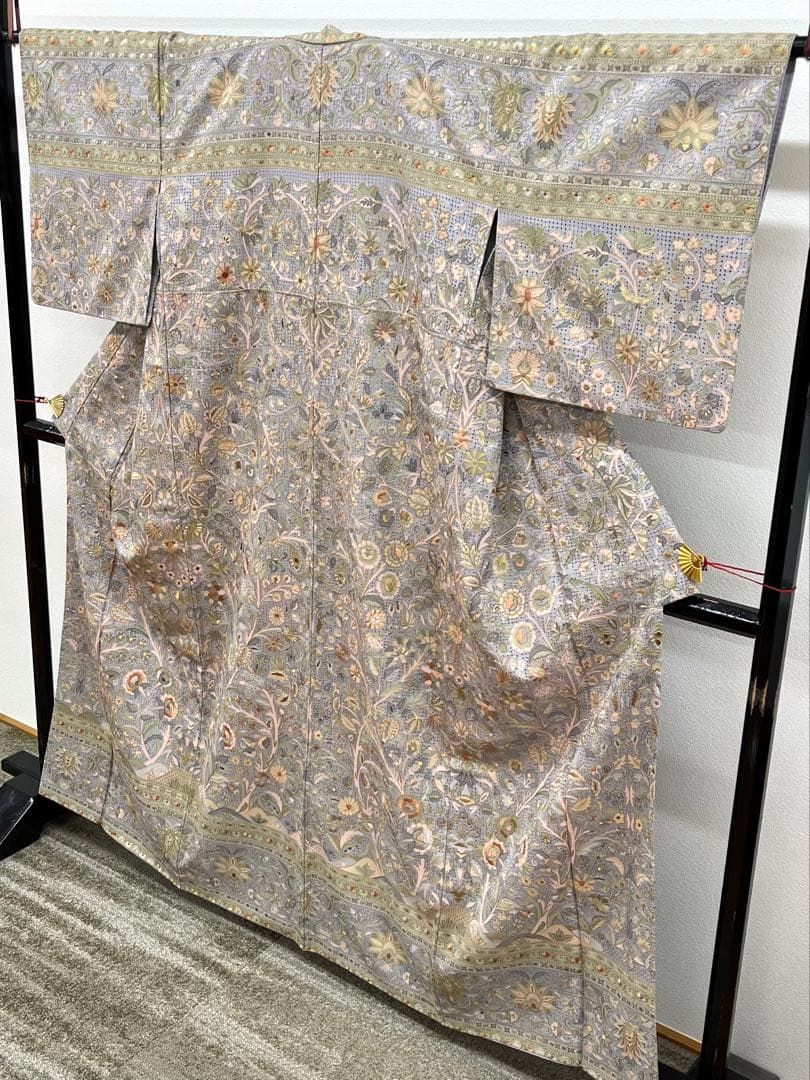 蘇州刺繍 汕頭刺繍 訪問着 総刺繍 正絹 カラー胴裏 A066 - メルカリ