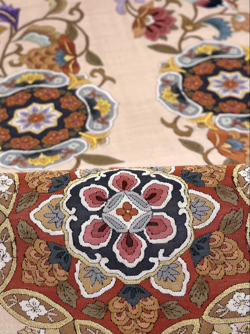 明綴れ 手織 袋帯 鳳凰 鳥 唐花 華紋 正絹 お太鼓柄 D150 - メルカリ