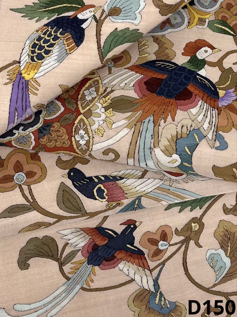 明綴れ織 手織 蜀江文 袋帯 華紋 四季の花々 正絹 お太鼓柄 Q1217 明綴れ織 手織 蜀江文 袋帯 華紋 四季の花々 正絹 お太鼓柄 Q1217