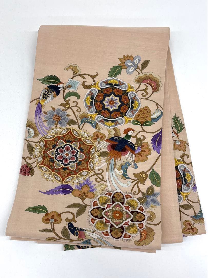明綴れ 手織 袋帯 鳳凰 鳥 唐花 華紋 正絹 お太鼓柄 D150 - メルカリ