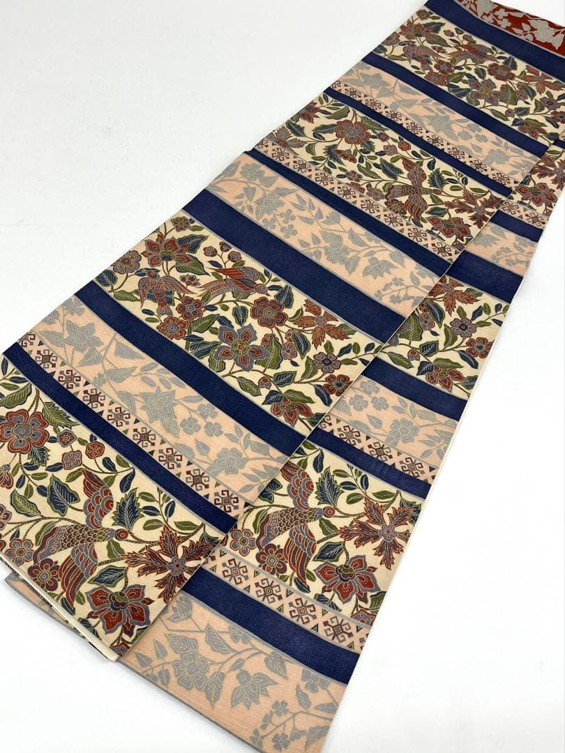 螺鈿細工 全通 袋帯 金彩 鳥 正絹 D152 - メルカリ