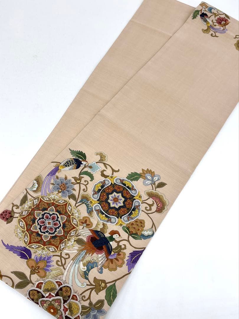明綴れ 手織 袋帯 鳳凰 鳥 唐花 華紋 正絹 お太鼓柄 D150 - メルカリ